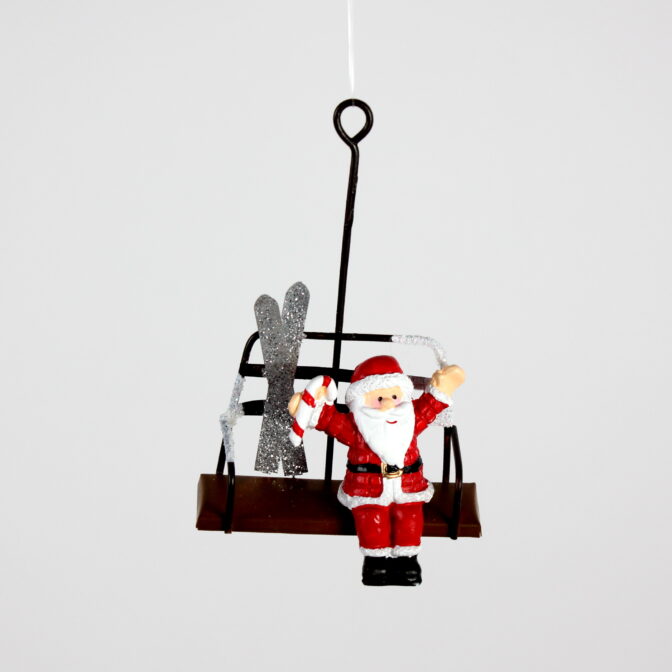 Baumschmuck Santa in Skigondel Werner Voß Design