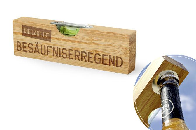 Bierbuddy Besäufniserregend Wasserwaage und Bieröffner La Vida