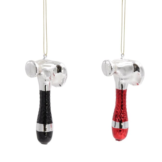 Glashänger Hammer schwarz/rot