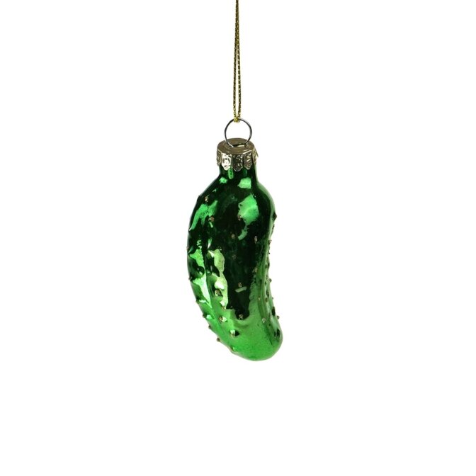 Glashänger Gurke grün, Glas, 2,5x7cm
