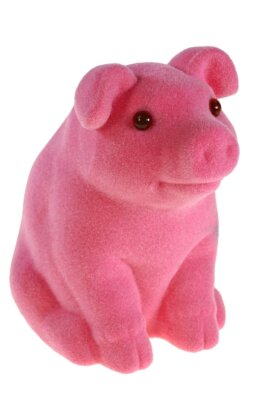 Schweinchen, rosa, beflockt