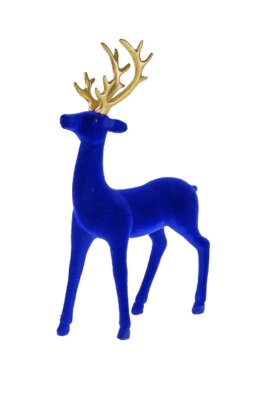 Hirsch, blau, beflockt