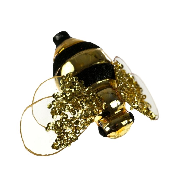 Klemmbiene, gold Glas/Kunststoff, 9x7cm