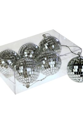 Set 6 tlg. Discokugel, silber