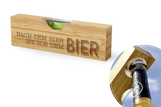 Bierbuddy Wasserwaage mit Flaschenöffner - Nach dem Bier ist vor dem Bier