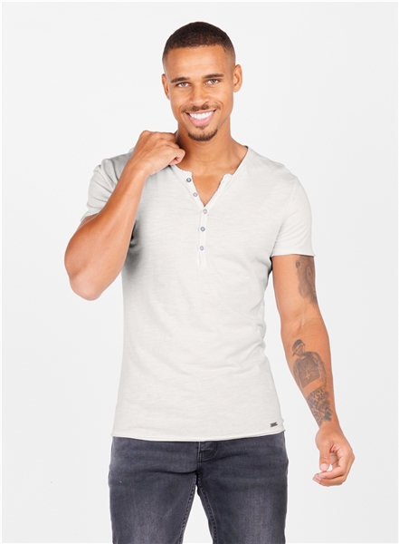 T-Shirt mit Knopfleiste lemonade button - Key Largo