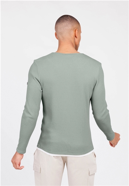 Leichter Pullover mit V-Ausschnitt und Knöpfen - Key Largo – Bild 8
