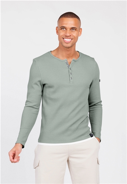 Leichter Pullover mit V-Ausschnitt und Knöpfen - Key Largo