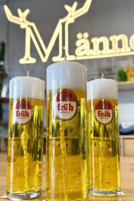 Kerze im Bierglas "Früh-Kölsch"