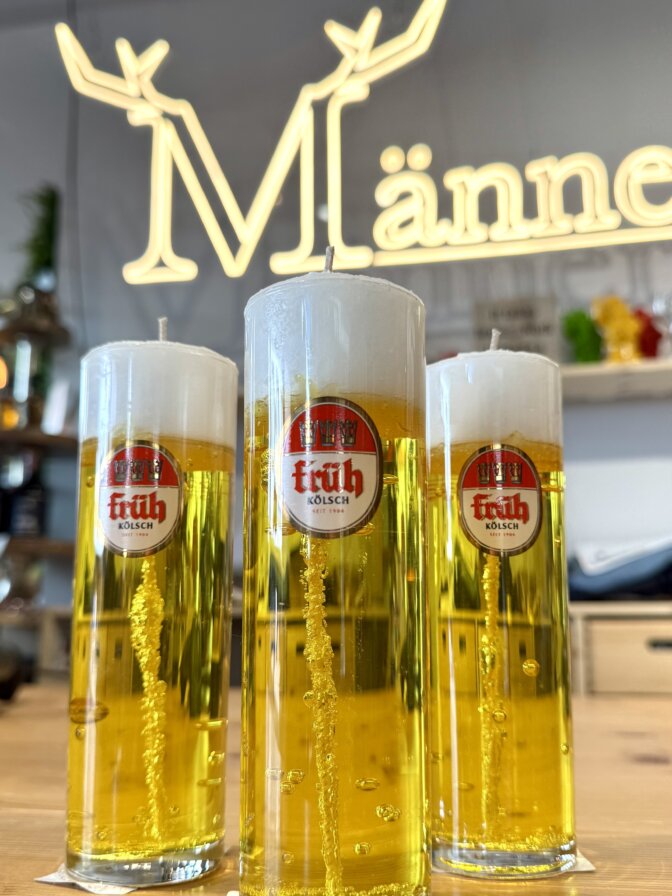 Kerze im Bierglas "Früh-Kölsch"