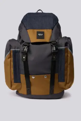 Rucksack aus Raw Denim mit Kontrasten Replay