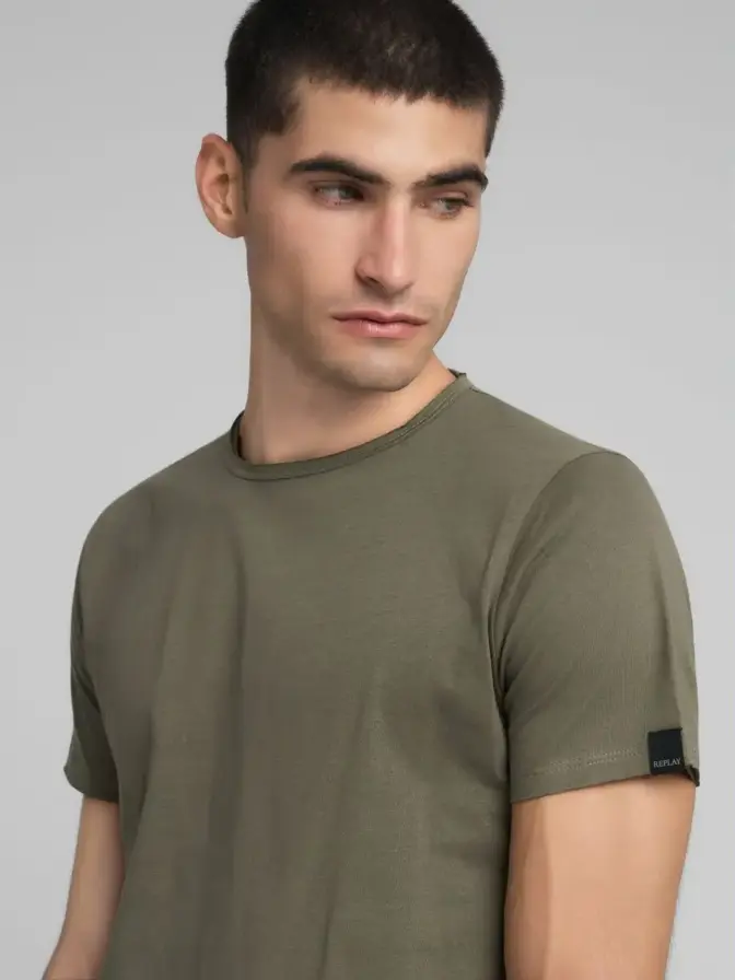T-Shirt offene Kante Rundhals Replay – Bild 10