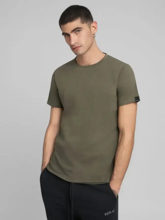 T-Shirt offene Kante Rundhals Replay – Bild 8