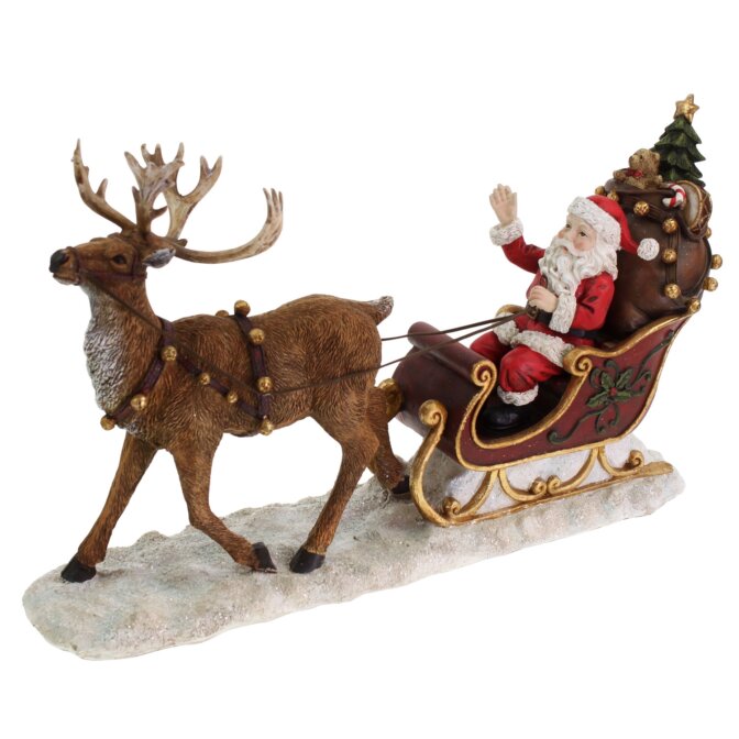 Figur Weihnachtsmann im Schlitten Werner Voß Design