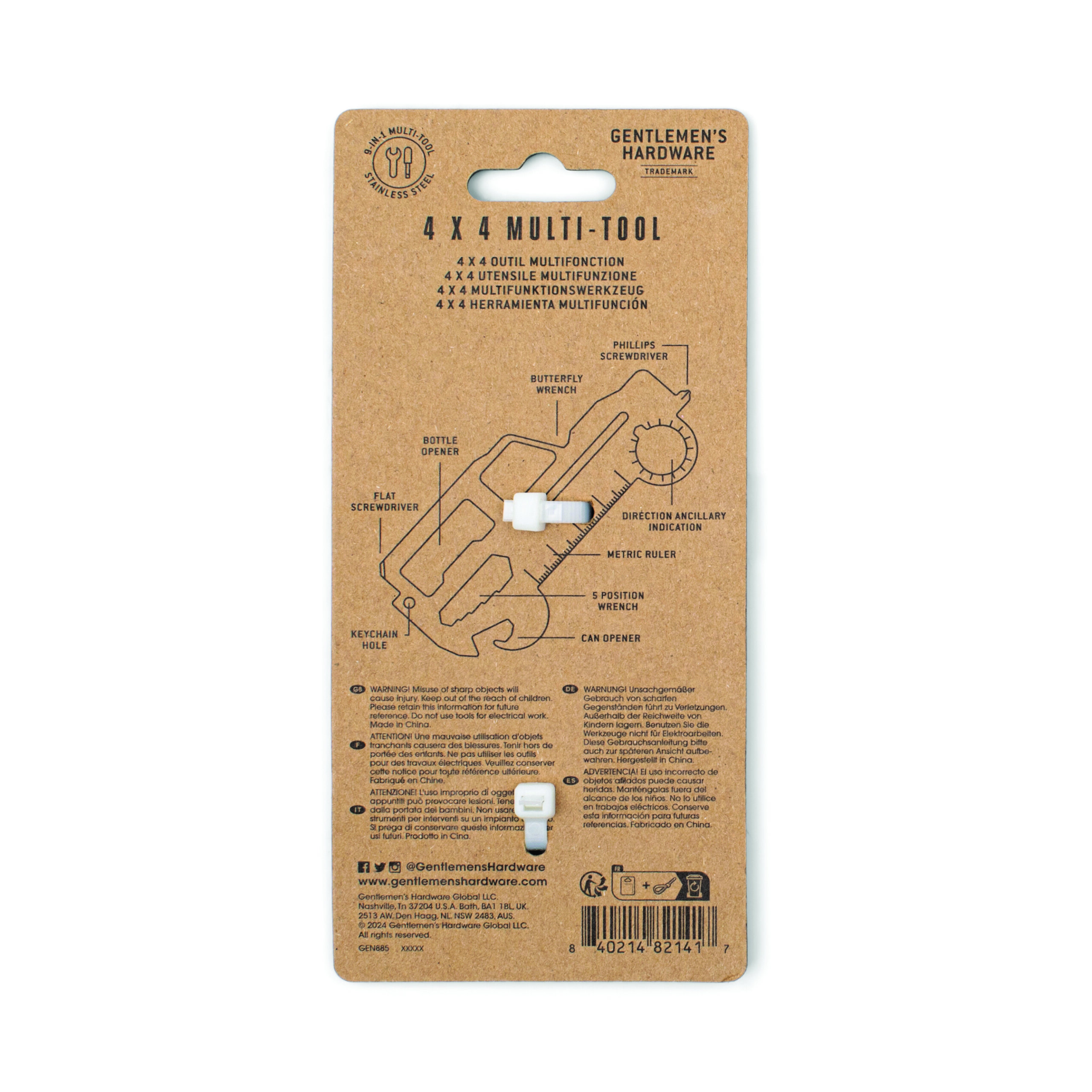 4x4Car Credit Card Tool - Multiwerkzeug Gentlemen's Hardware – Bild 3