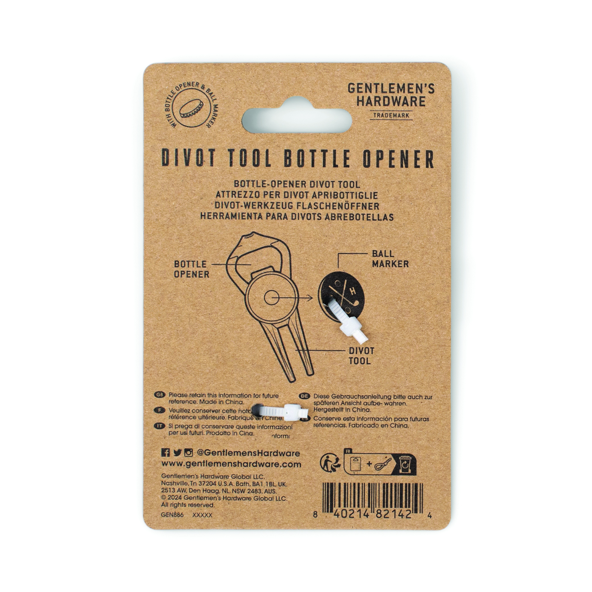 Divot Tool Bottle Opener Gentlemen´s Hardware – Bild 3