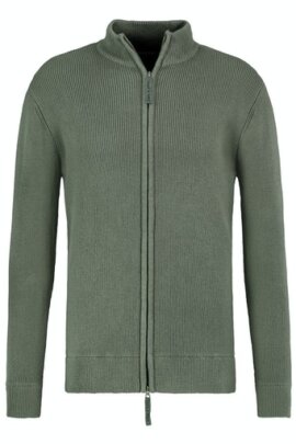 Strickjacke mit Stehkragen und Rippung - Authentic Style