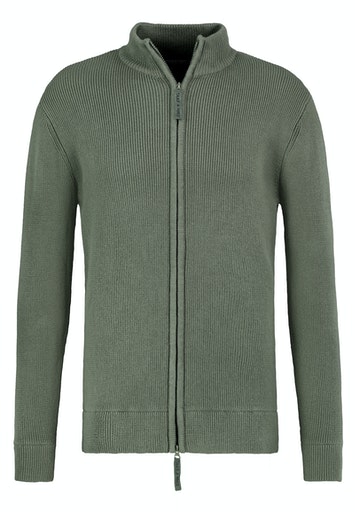 Strickjacke mit Stehkragen und Rippung - Authentic Style