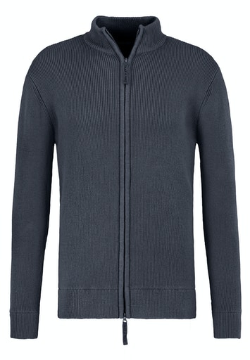 Strickjacke mit Stehkragen und Rippung - Authentic Style – Bild 3