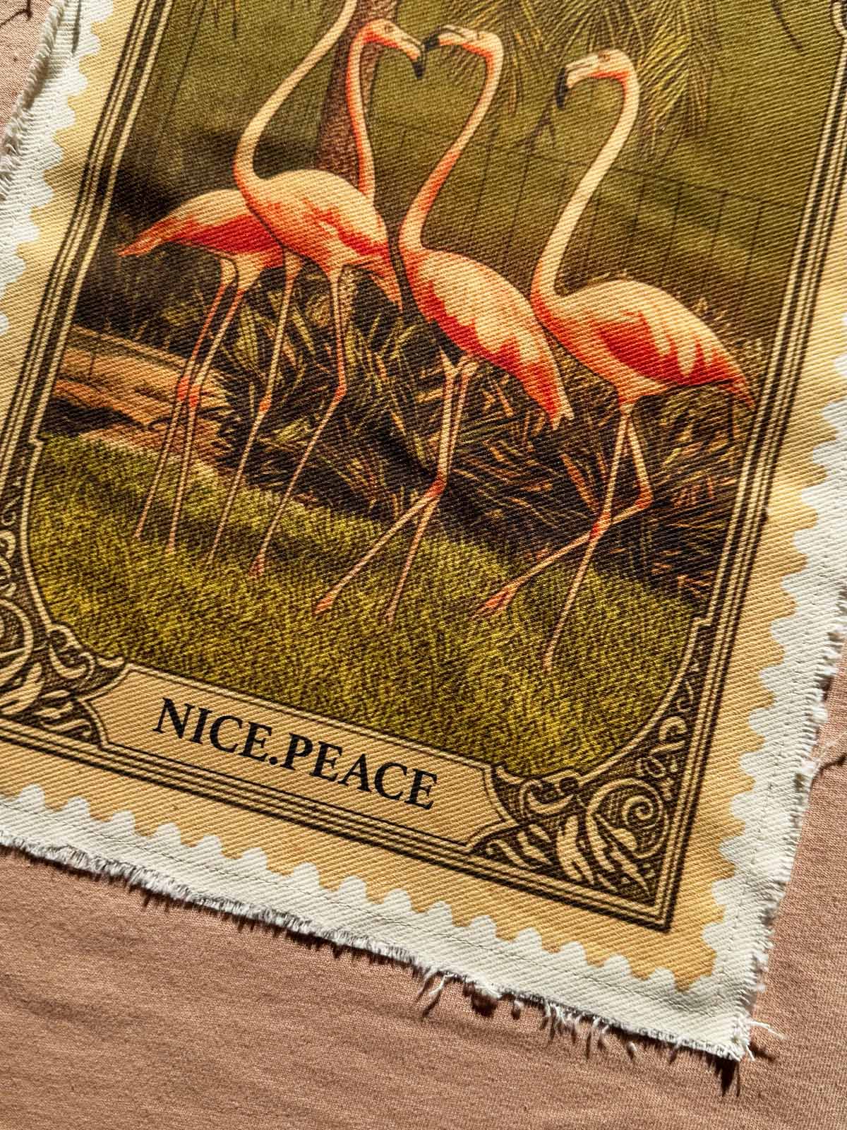 Flamingo Exotica Patch T-Shirt Vintage Nice.peace – Bild 2