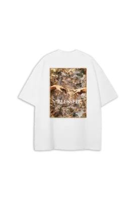 T-Shirt Blessed" Satin-Patch Nice Peace"