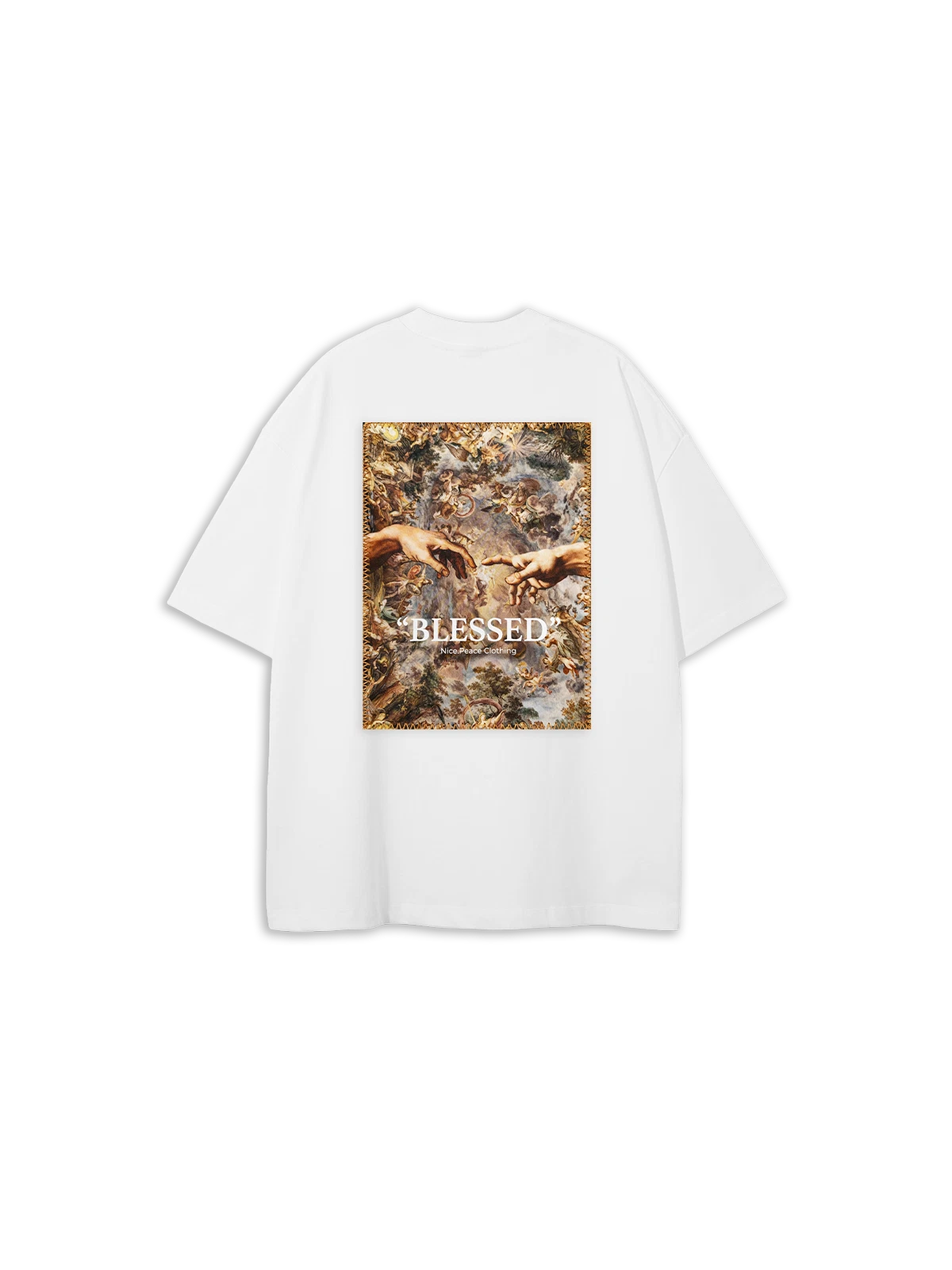 T-Shirt Blessed" Satin-Patch Nice Peace"