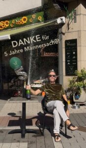 5 Jahre Männersache Guido Sekt mit Schrift