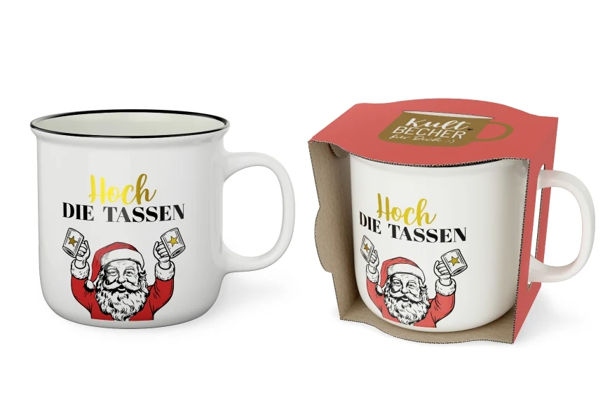 Kultbecher Hoch die Tassen Weihnachtsmann