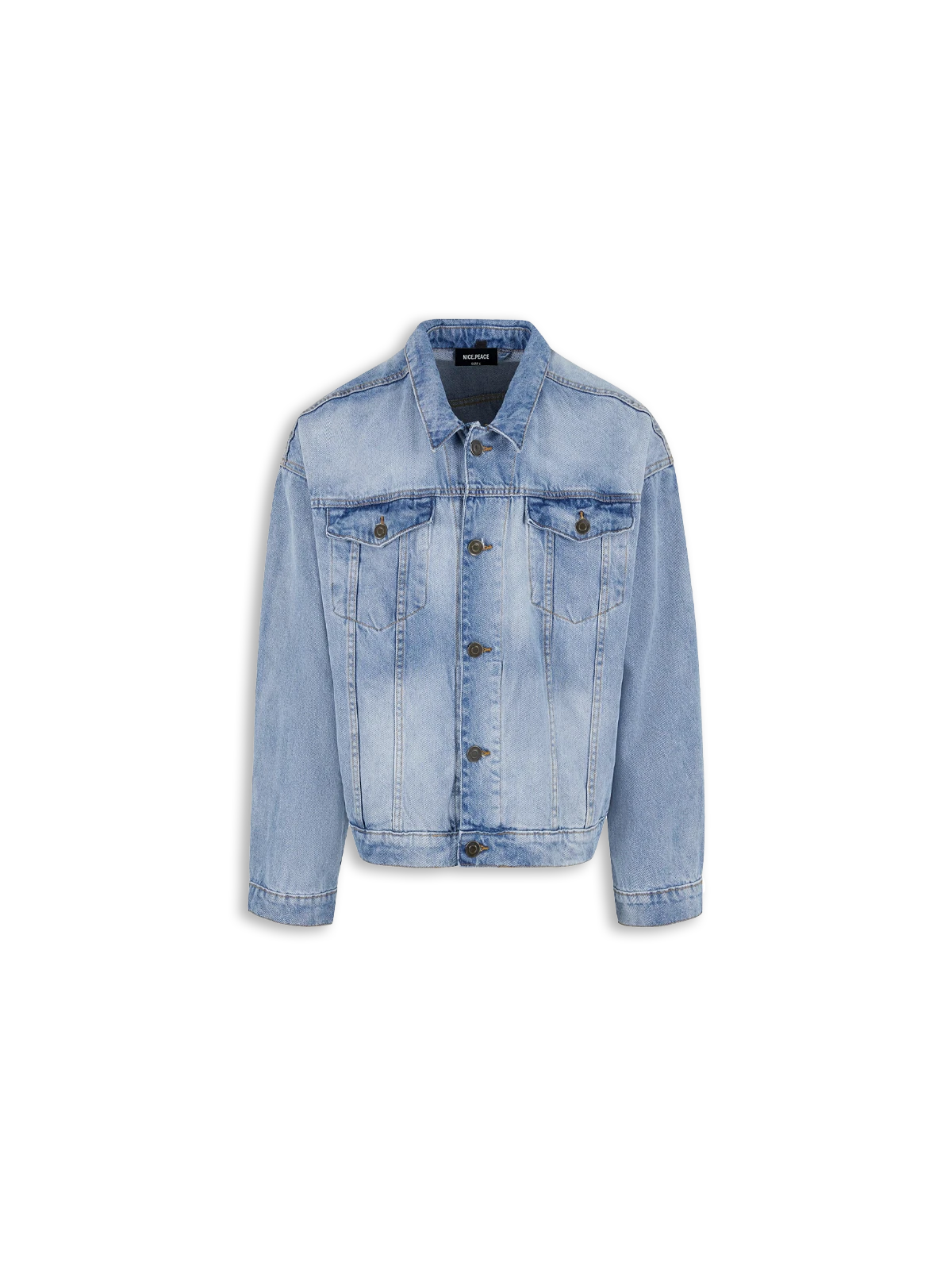 PP Patch Denim Jacke Light Washed nice.peace – Bild 2