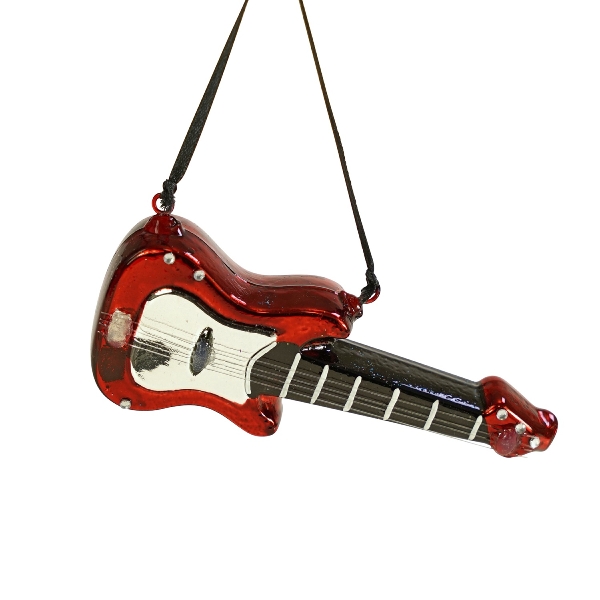 Glasanhänger Gitarre rot