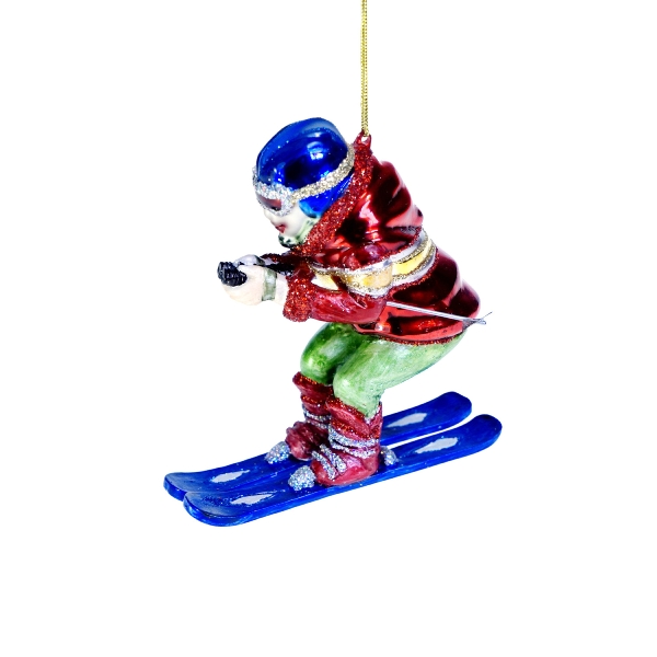 Glasanhänger Skifahrer